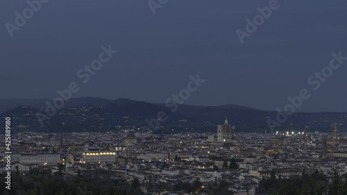 beautiful time lapse night and day in Florence, Italy