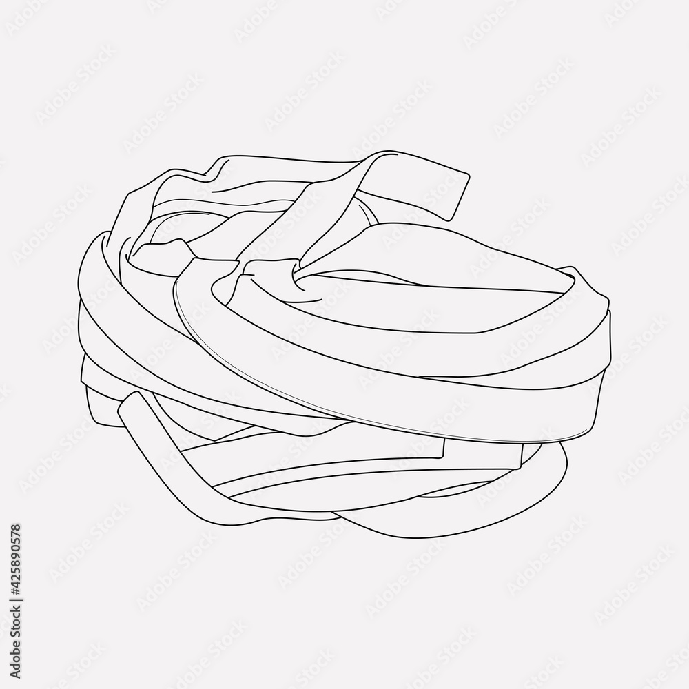 Vecteur Stock Pappardelle pasta shape icon line element. Vector