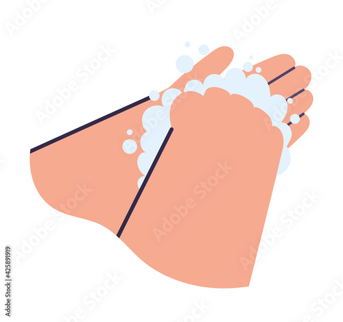 hands and foam