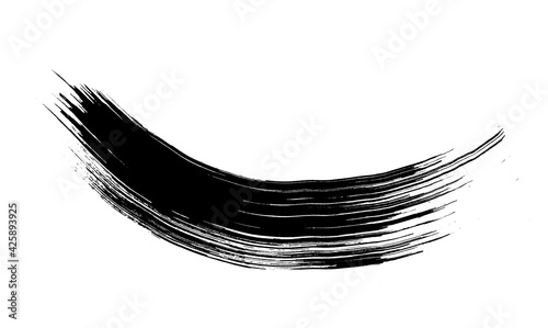 single paint ink scratch isolated on white background. grungy blank line stroke. modern paint brush swatches drawing.