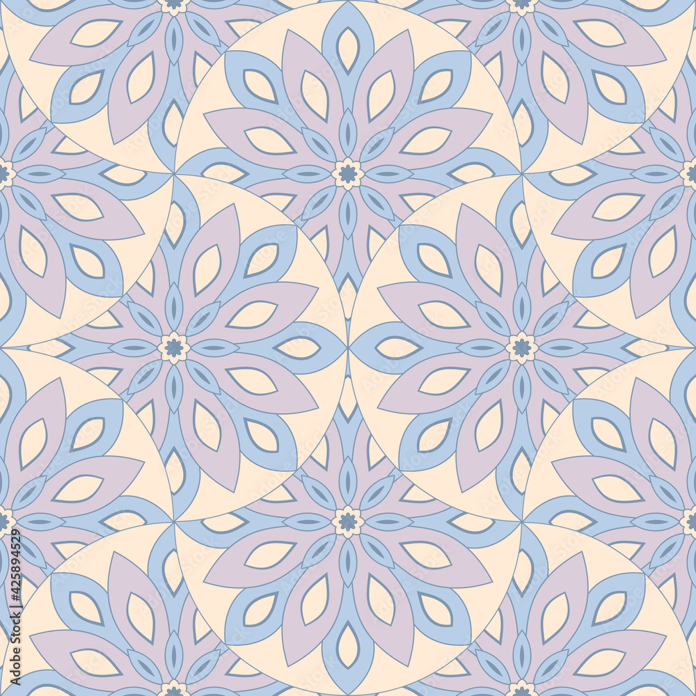 Abstract mandala fish scale seamless pattern. Ornamental tile, mosaic background. Floral patchwork infinity card. Arabic, Indian, ottoman motifs. Abstract mandala fish scale seamless pattern. Ornamental tile, mosaic background. Floral patchwork infinity card. Arabic, Indian, ottoman motifs.