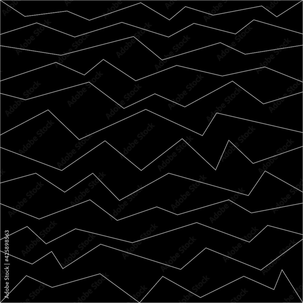 Fototapeta premium Geometric of line art pattern. Design zig saw thin line style white on black background. Design print for illustration, texture, wallpaper, background. 