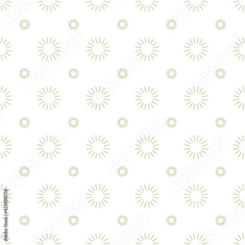 Geometric of polar line pattern. Design sun gold on white background. Design print for illustration, texture, wallpaper, background. 