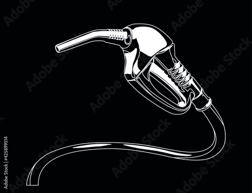gun refueling white on black background