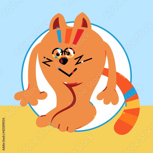 VECTOR. Cat. Business icon for the company. Logo for pet shop /symbol / pendant . Flat design. 