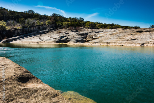Crystal blue water at Pedernales Falls State Park in the Texas Hill Country