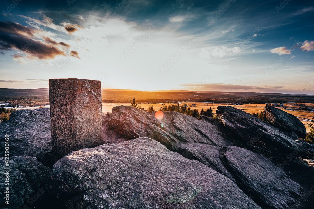 Fototapeta premium Viewpoint Eduard's Rock near Lesna in the Erzgebirge.