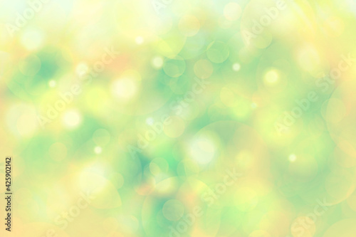 Abstract blur bokeh light effect with soft green background illustration