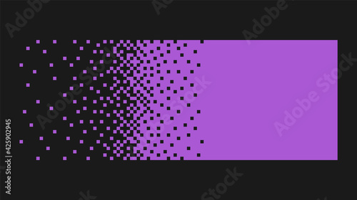 The pixel bar or lines are purple in color. Digital callouts titles. banner. Vector template.