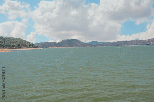 Mexico, Valle de Bravo March 26, 2021, View of the lake coast.