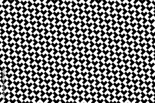 Patrón de escuadras blancas y negras creando entramado abstracto