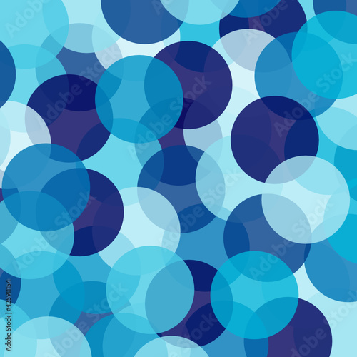 Composición de círculos en varios tonos de azul semitransparentes sobrepuestos