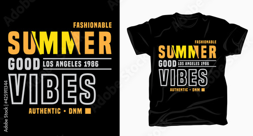 Summer good vibes typography design for t shirt