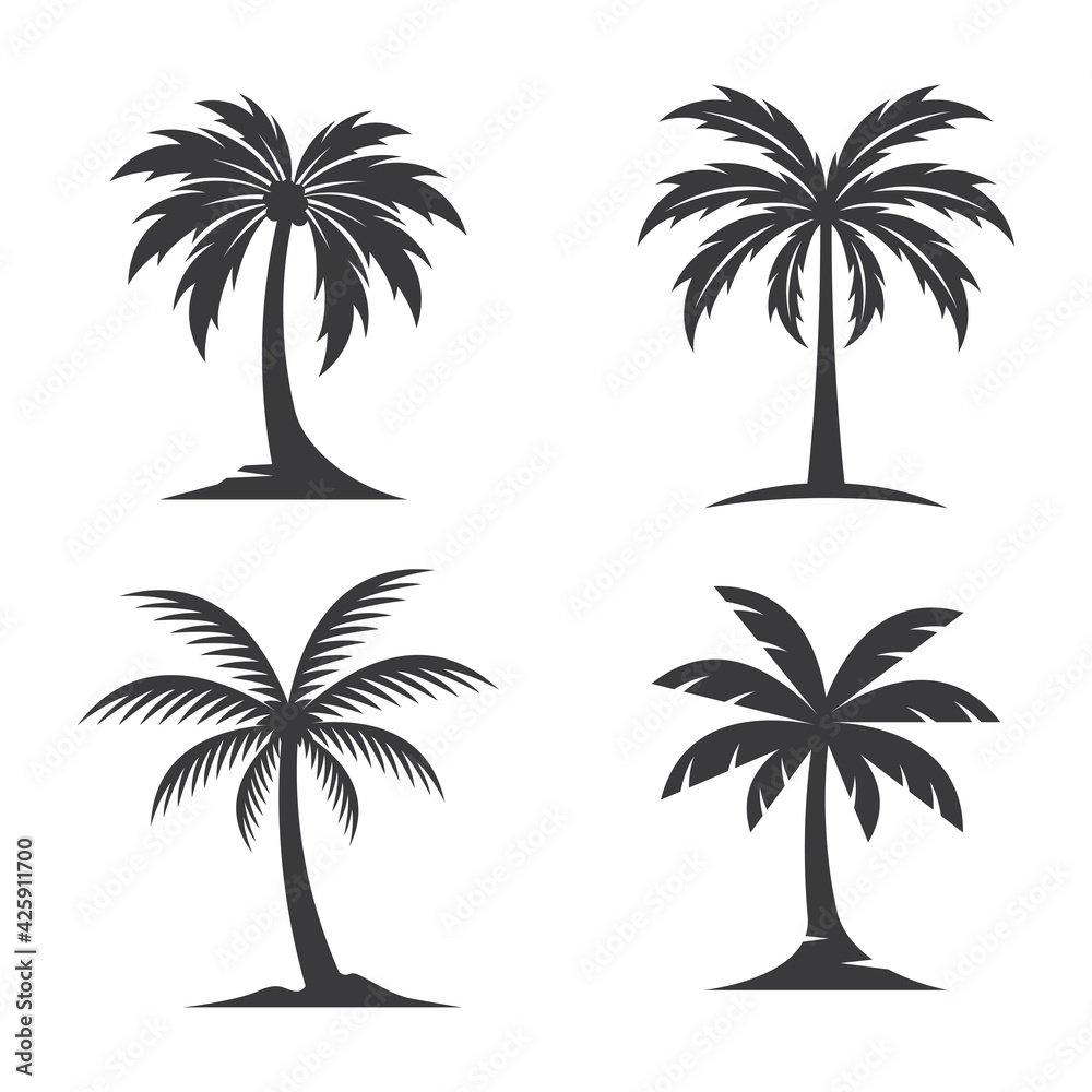 Palm tree logo images illustration