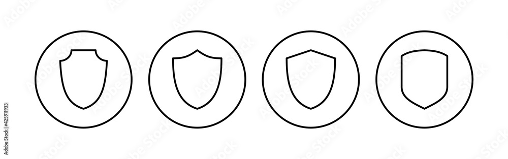 Shield icon set. Protection icon vector. Security vector icon