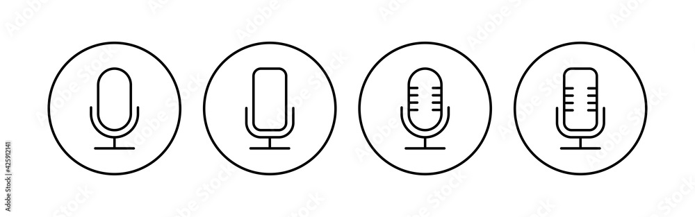 Microphone icon set. karaoke icon vector Microphone icon set. karaoke icon vector