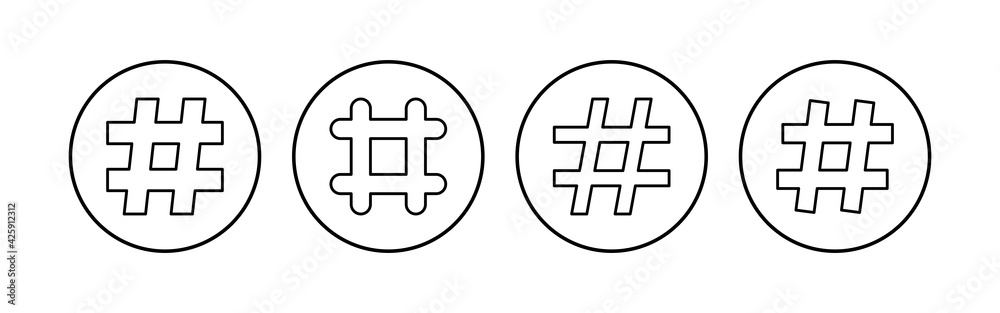 Obraz premium Hashtag icon set. hashtag symbol