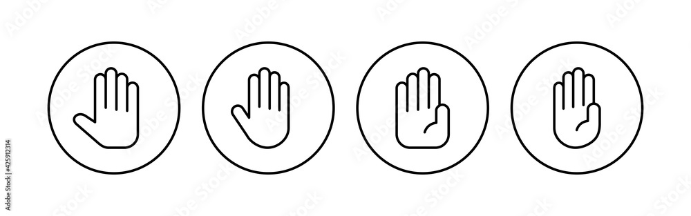 Hand icon set. hand vector icon, palm Hand icon set. hand vector icon, palm