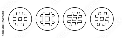 Hashtag icon set. hashtag symbol