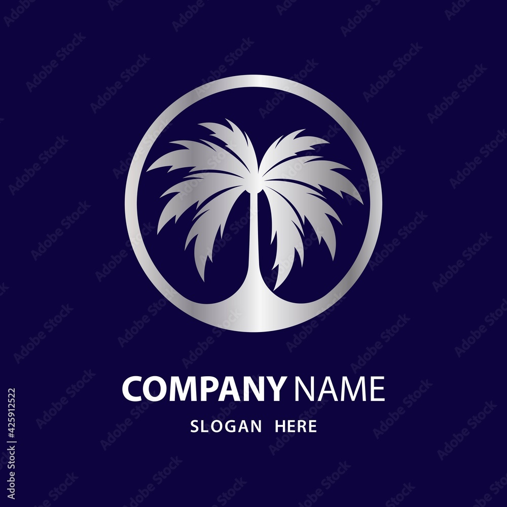 Palm tree logo images illustration