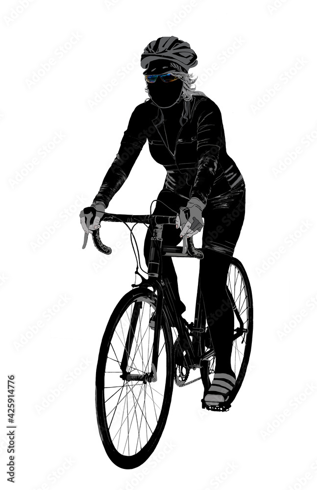 Fototapeta premium Woman riding a bicycle