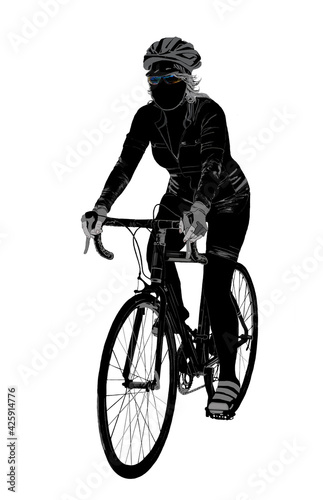 Fototapeta Naklejka Na Ścianę i Meble -  Woman riding a bicycle