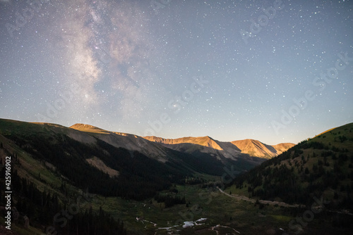 The Milky Way rising over Colorado mountains © michael