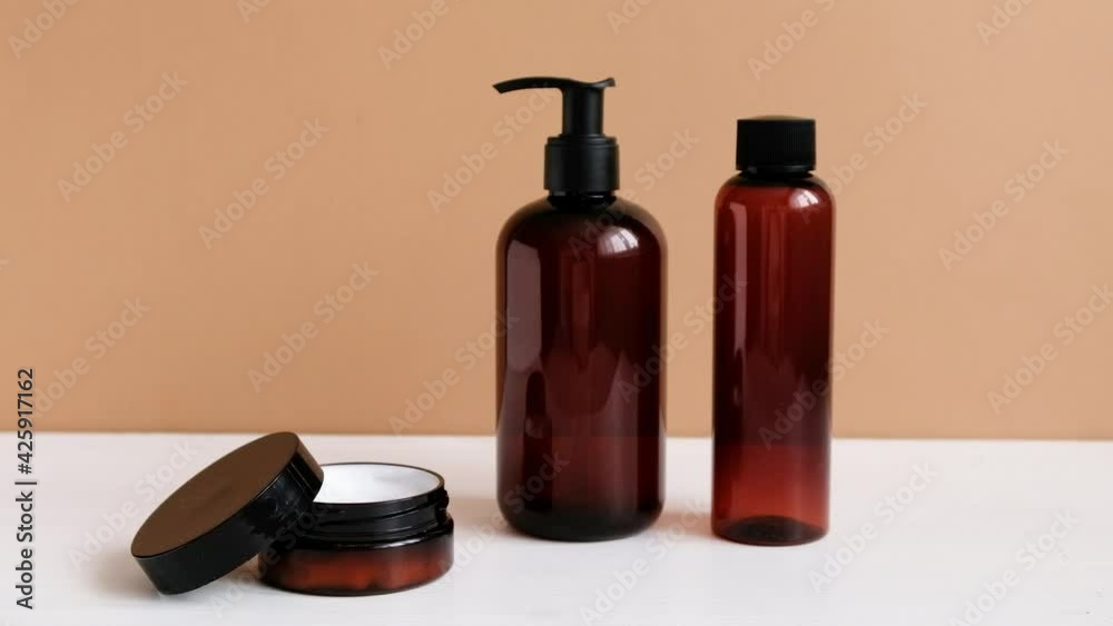 Natural beauty products. Mineral organic oil. Eco cosmetic cream, serum, skin care blank bottle. Face and body teatment, spa salon Natural beauty products. Mineral organic oil. Eco cosmetic cream, serum, skin care blank bottle. Face and body teatment, spa salon