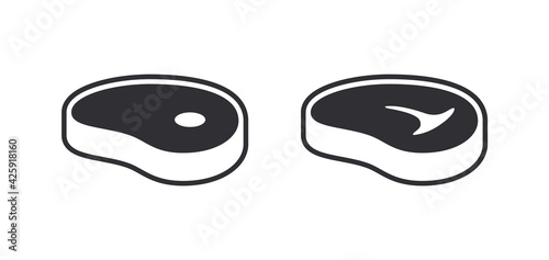 Steak icon. Butcher logo. Meat tenderloin. Logo template. Porter House. Protein food. Healthy food. Steak logotype. Butcher shop. Beefsteak. Steak house. Pork. BBQ logo. Barbecue icon. Steak icon.