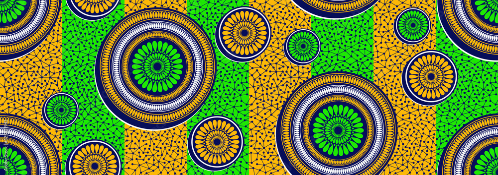 Fototapeta premium african fashion seamless pattern ornament in vibrant colours, picture art and abstract background for Fabric Print, Scarf, Shawl, Carpet, Handkerchief.
