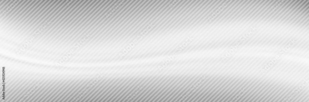 Fototapeta premium Abstract vector background, banner. Gray curved shapes, diagonal lines.