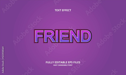 Editable text effect friend title style