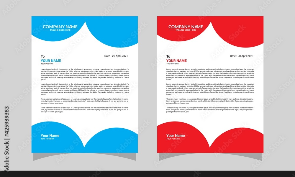Modern and Elegant Business,Corporate Abstract Letterhead Design Template