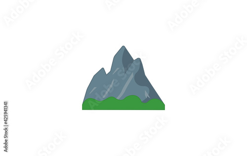 Mountain vector flat icon. Isolated mountain hill emoji illustration