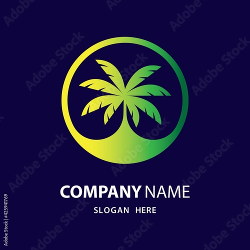 Palm tree logo images illustration