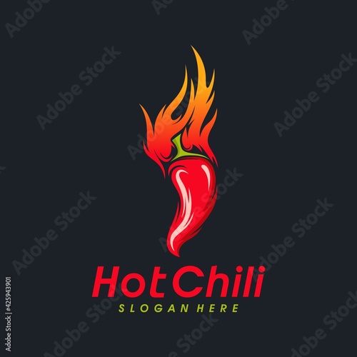Red Hot Chili logo designs concept vector, Spicy Pepper logo designs template

