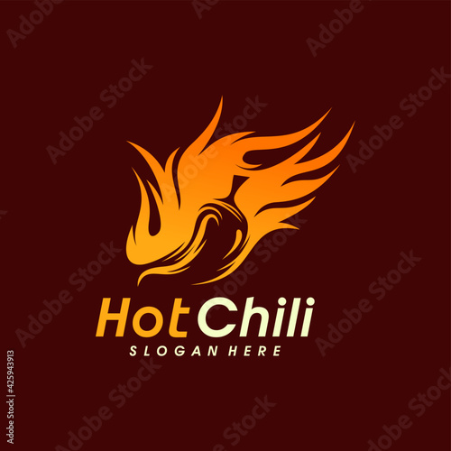 Red Hot Chili logo designs concept vector, Spicy Pepper logo designs template
