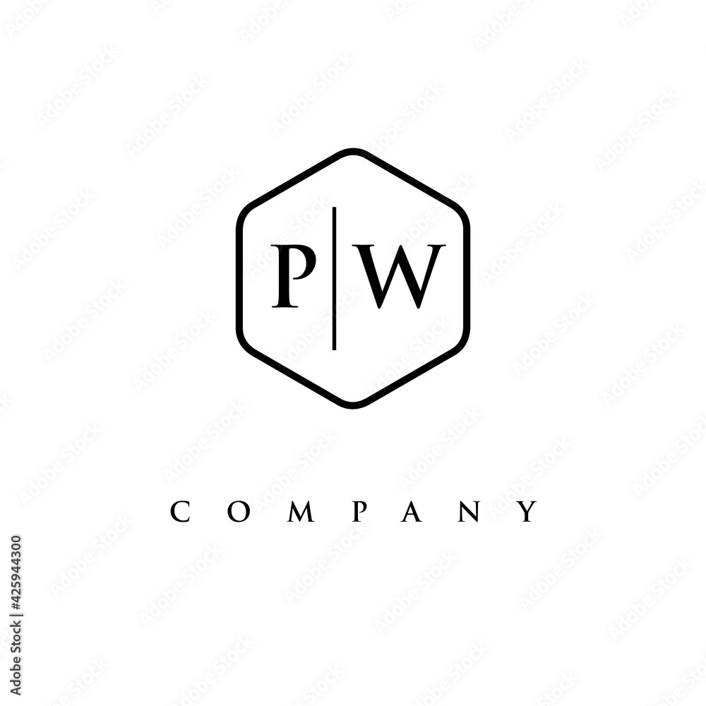 initial PW logo design vector initial PW logo design vector