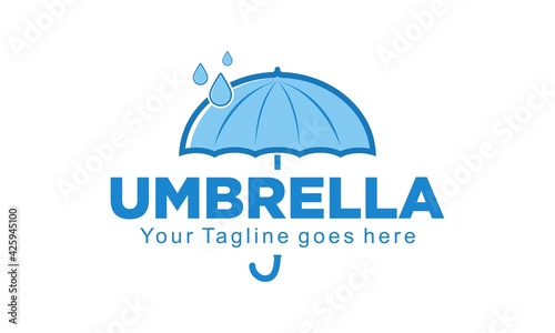 Blue umbrella vector logo