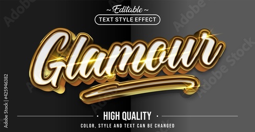 Editable text style effect - Glamour text style theme.