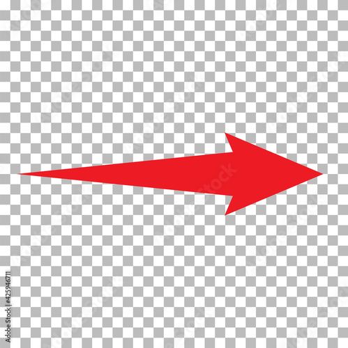 red arrow icon on transparent background. arrow sign. flat style. red arrow symbol.