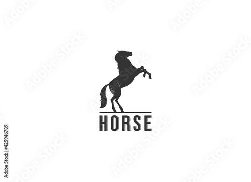 horse logo in white background