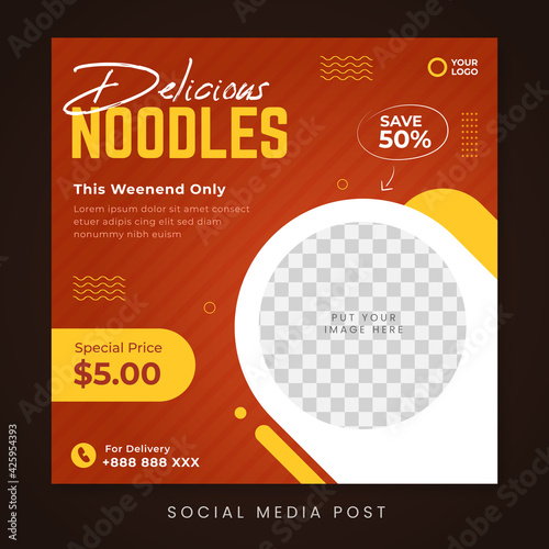 Delicious noodle social media promotion