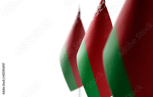 Fototapeta Naklejka Na Ścianę i Meble -  Small national flags of the Belarus on a white background