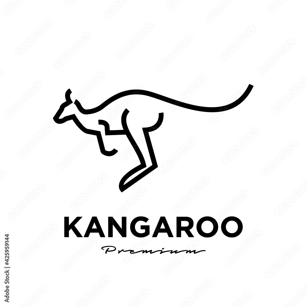 kangaroo wallaby logo vector icon premium illustration kangaroo wallaby logo vector icon premium illustration