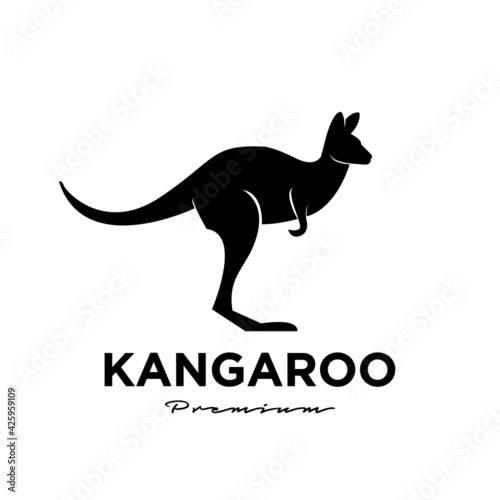 kangaroo wallaby logo vector icon premium illustration