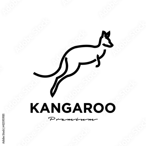 kangaroo wallaby logo vector icon premium illustration