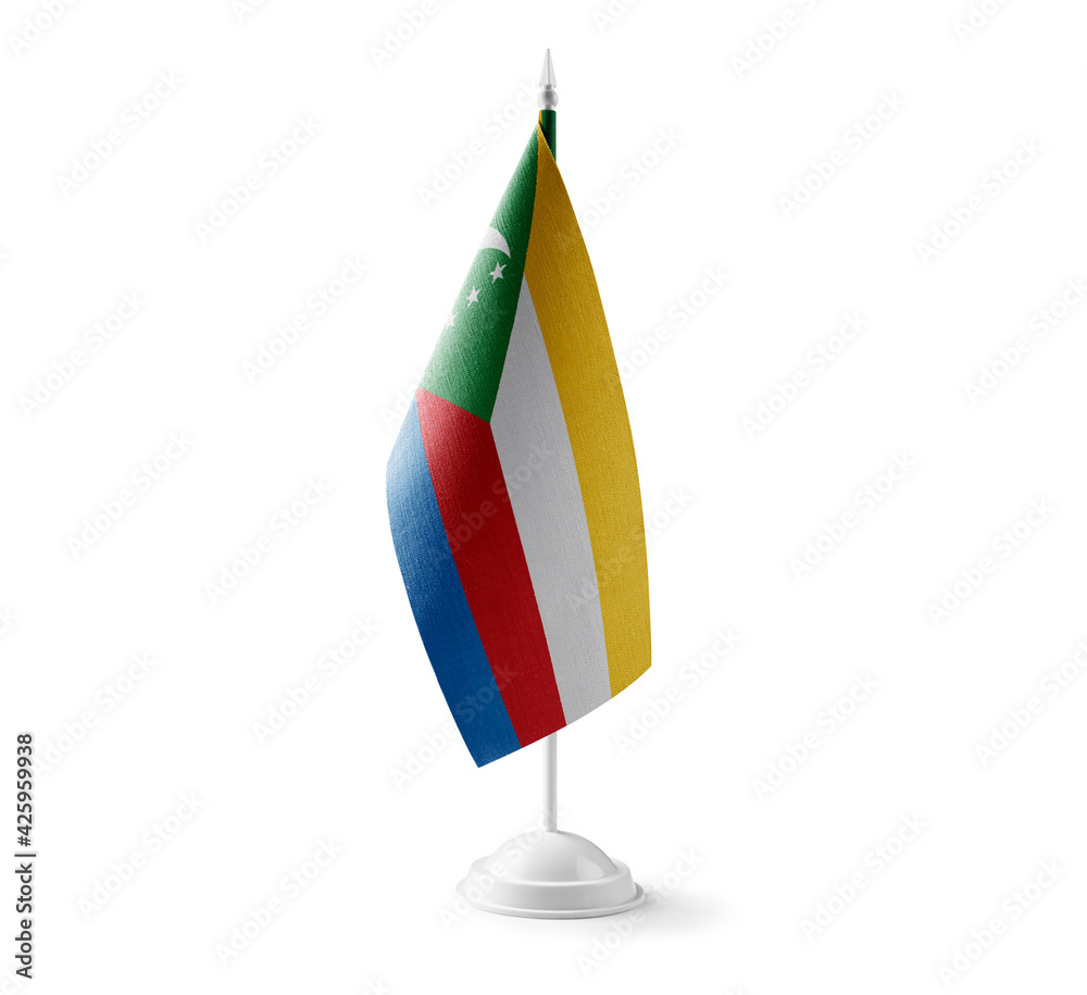 Small national flag of the Comoros on a white background Small national flag of the Comoros on a white background