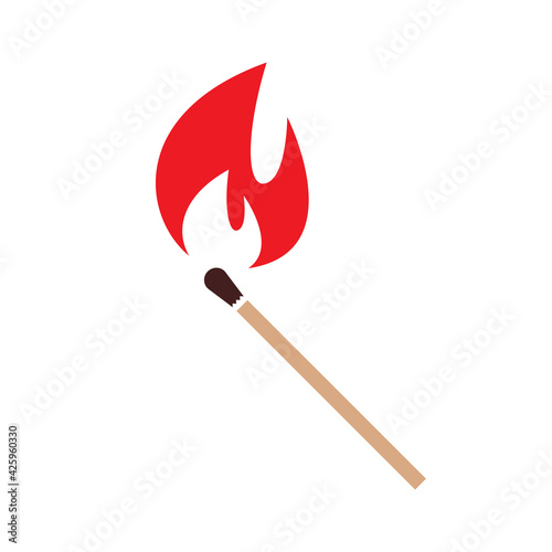 Burning match icon design. vector illustration