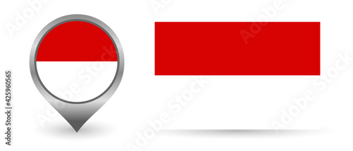 Free Download Vector flag Indonesia. Location point with flag indonesian - GFXLoad